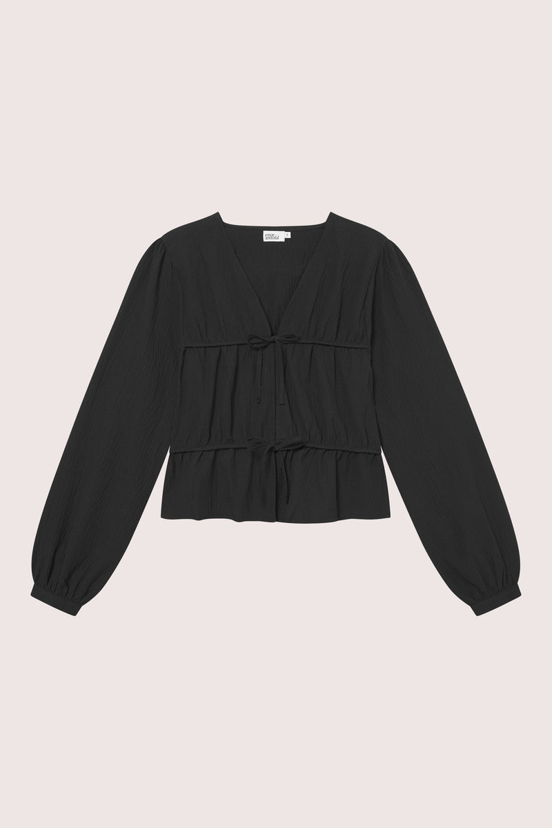 Mercer String Blouse - Black