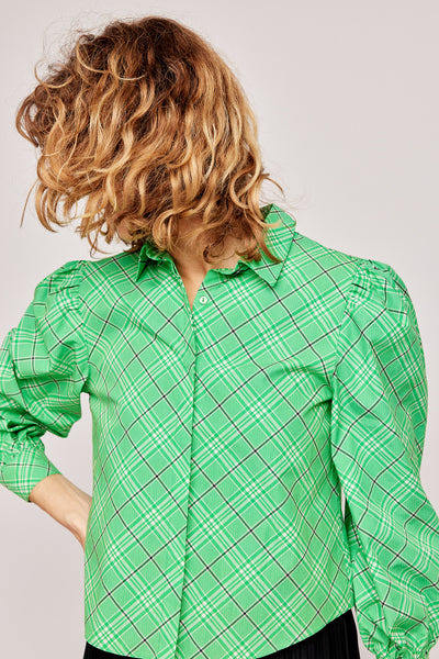 Forever Blouse - Green Checked