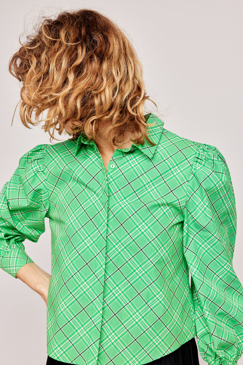 Forever Blouse - Green Checked